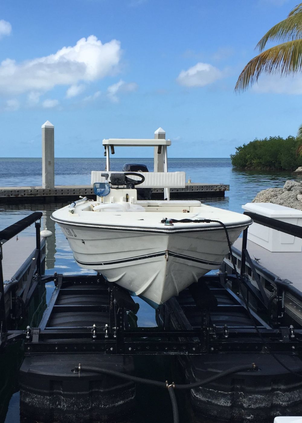 Front Photo of a boat on a PolyLift