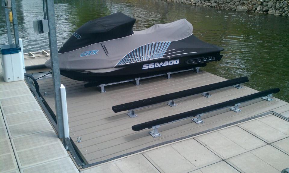 Photo of a Jet Ski on a Boat Lift