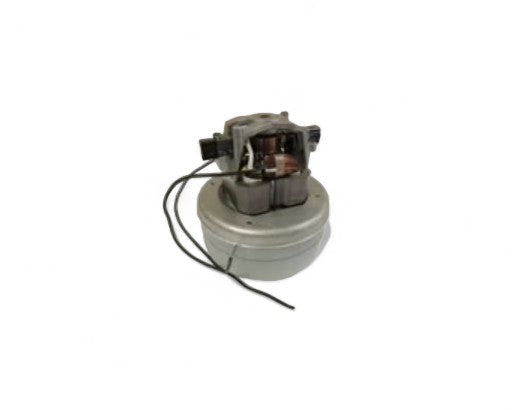 The Poly Lift Control Unit Motor Flow Through, a metal vacuum cleaner motor with exposed wiring, connectors, and components, is displayed on a plain white background.