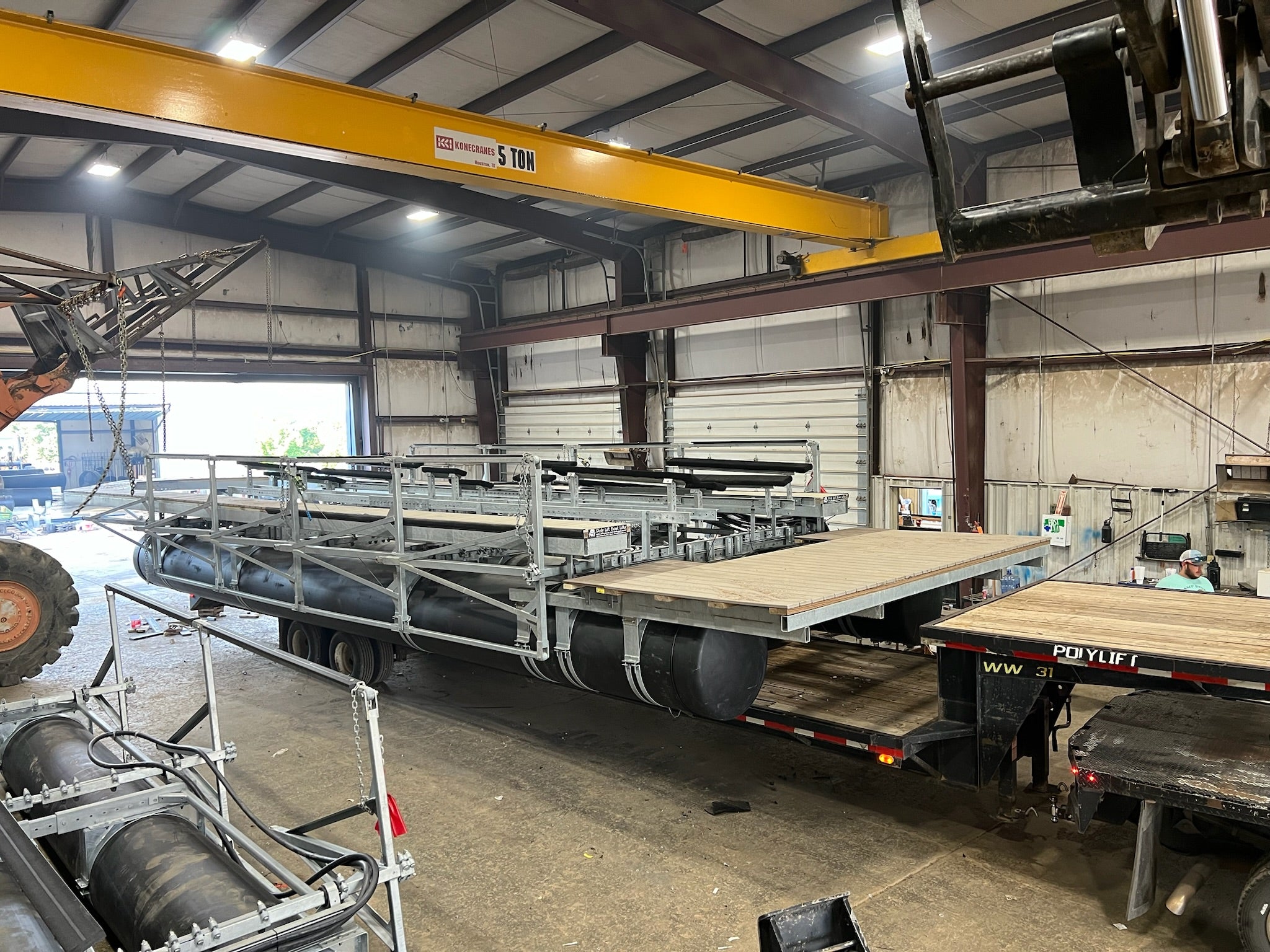 Photo of a PolyLift in the shop being moved