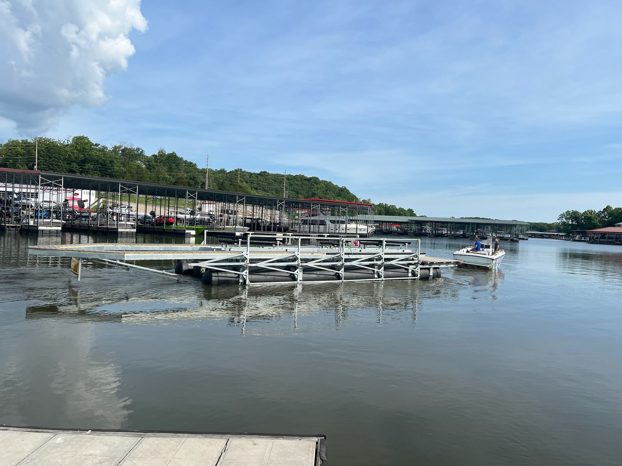 PolyLift being pulled by a boat through the water