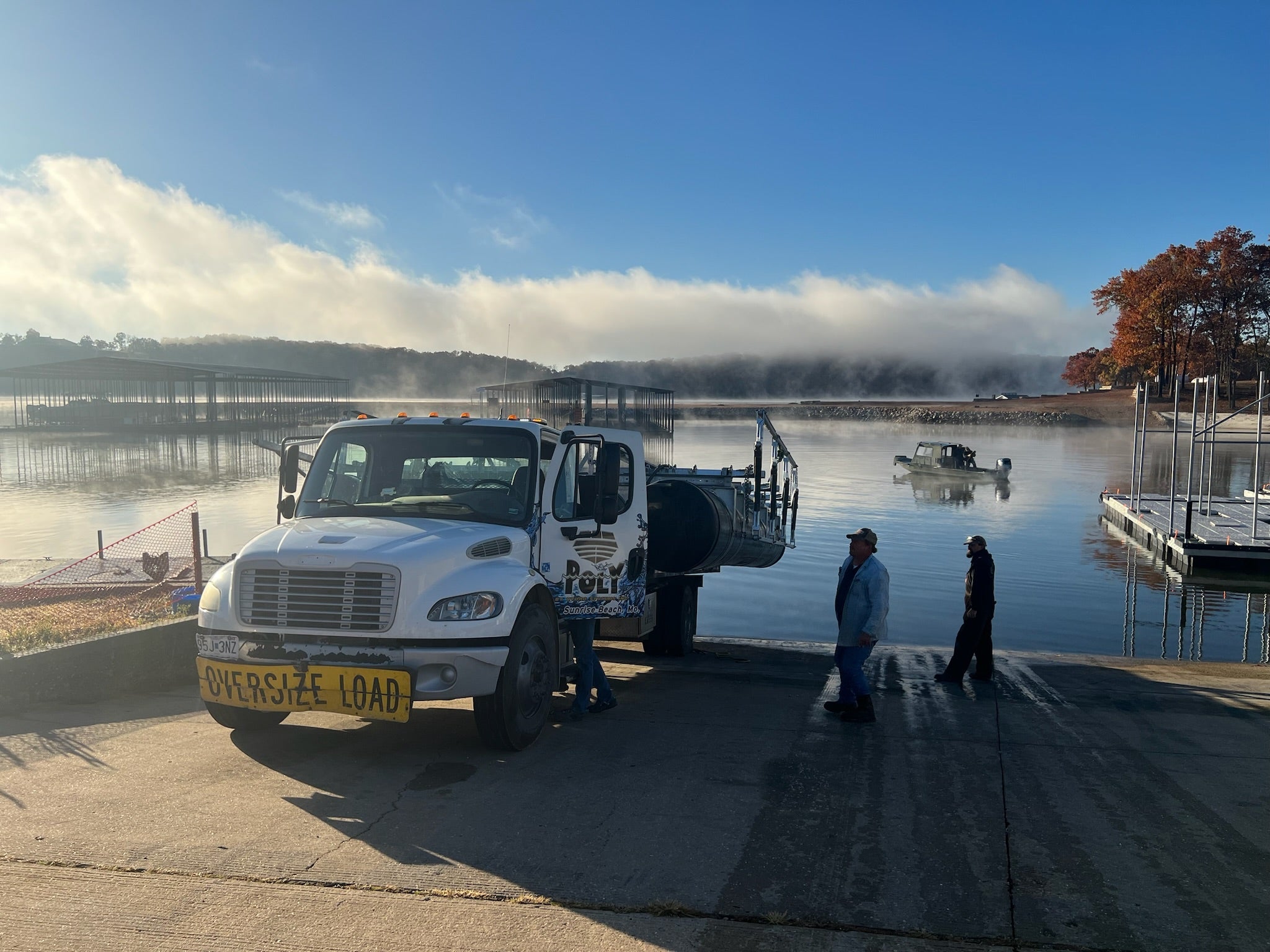 Photo of a PolyLift entering the water