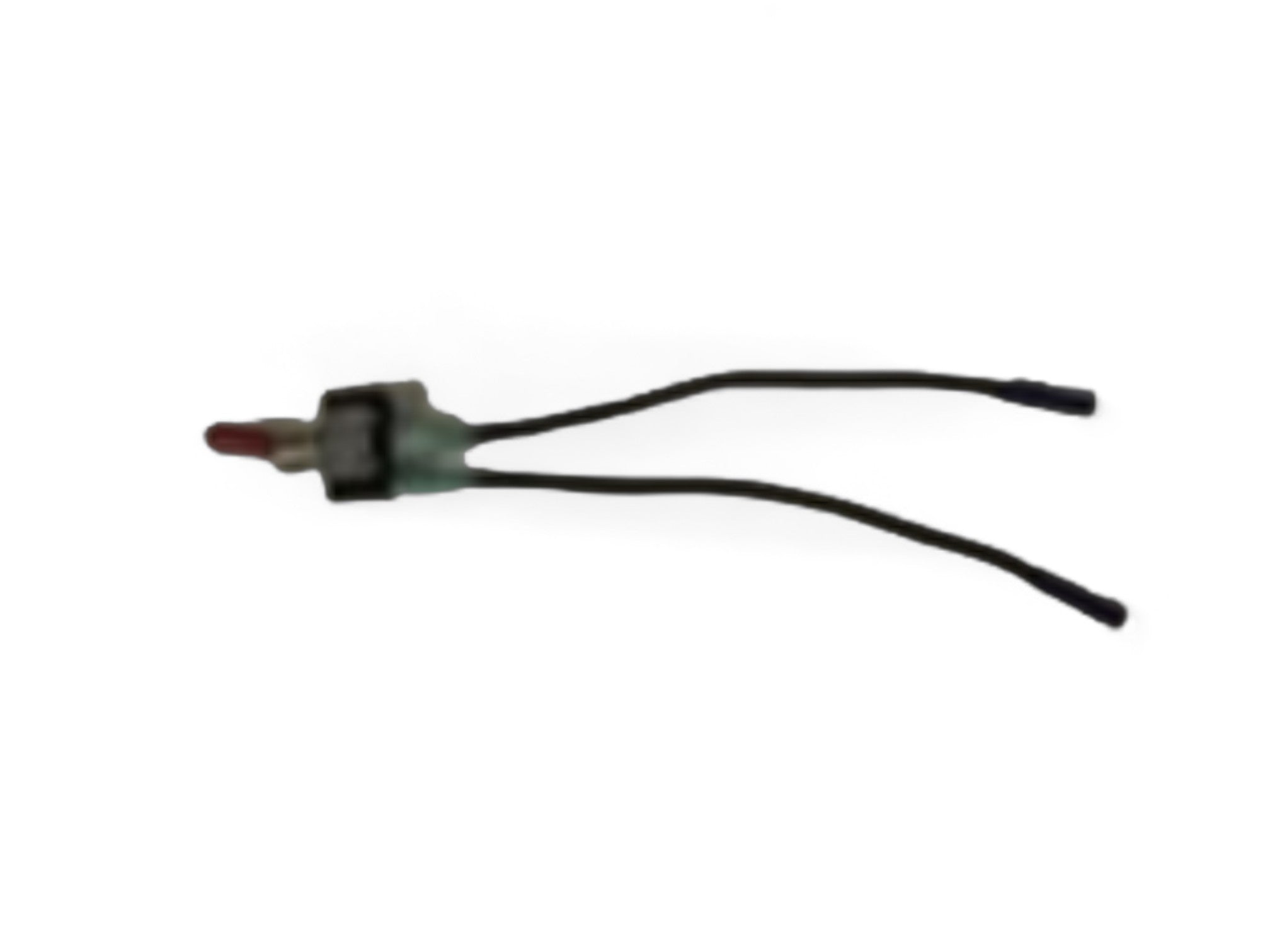 The Polylift Control Unit Replacement Switch is a small electronic component featuring a cylindrical body, red tip, and two black flying leads, shown isolated on a white background.