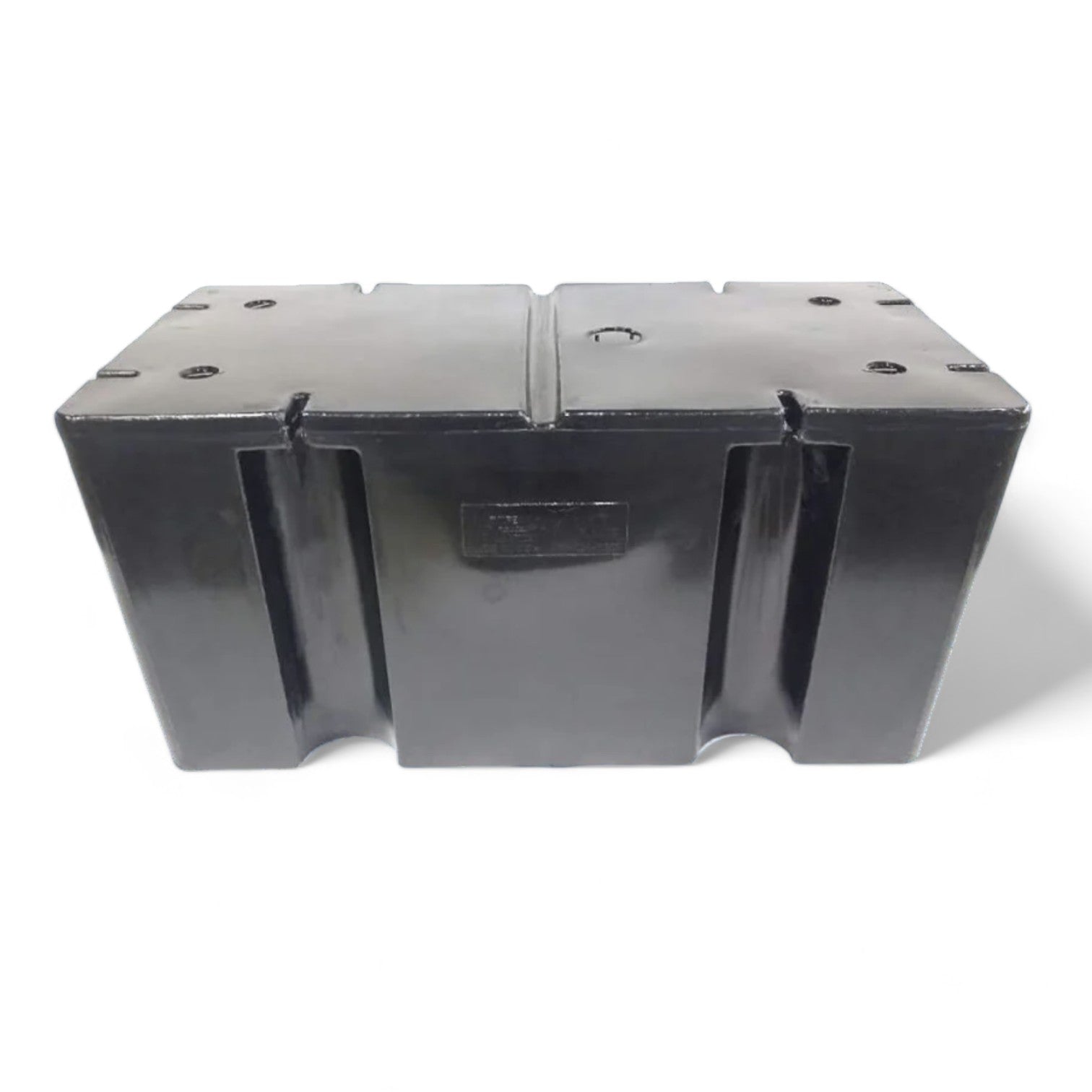 The Polylift Encapsulated Foam - 20 is a large black rectangular plastic block featuring seamless construction with indented grooves and holes on the top, displayed against a white background.